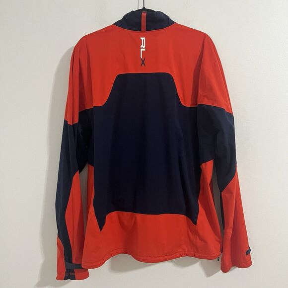 Ralph Lauren RLX Pullover Jacket Men XL Blue Orange Windbreaker Golf Performance - Picture 4 of 8